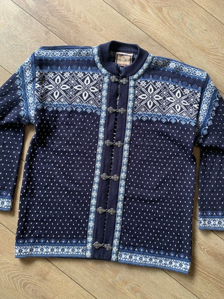 Dale of Norway katoennen vest XXL jumper cardigan, -, Blauw, -, Overige maten