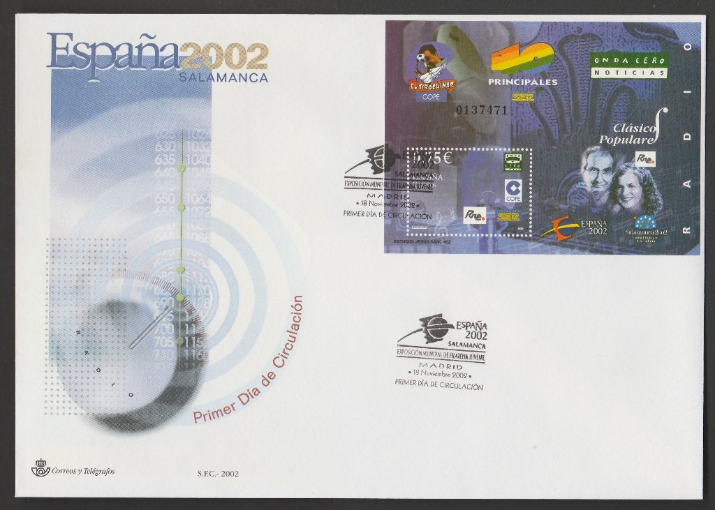 Spanje - FDC Michelnr 3803 - Espana 2002, radio, Verzenden, Postfris