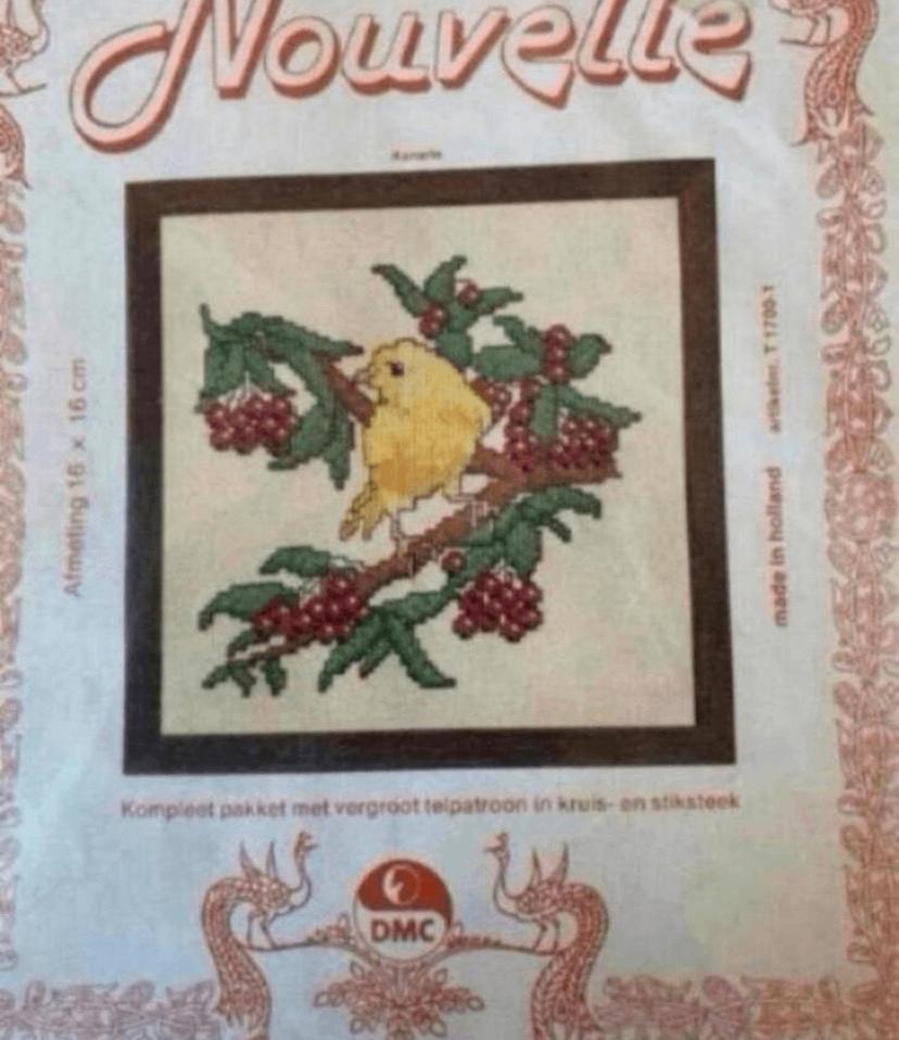 BORDUURPAKKET NOUVELLE KANARIE, Verzenden, Nieuw, Handborduren, Borduurpakket