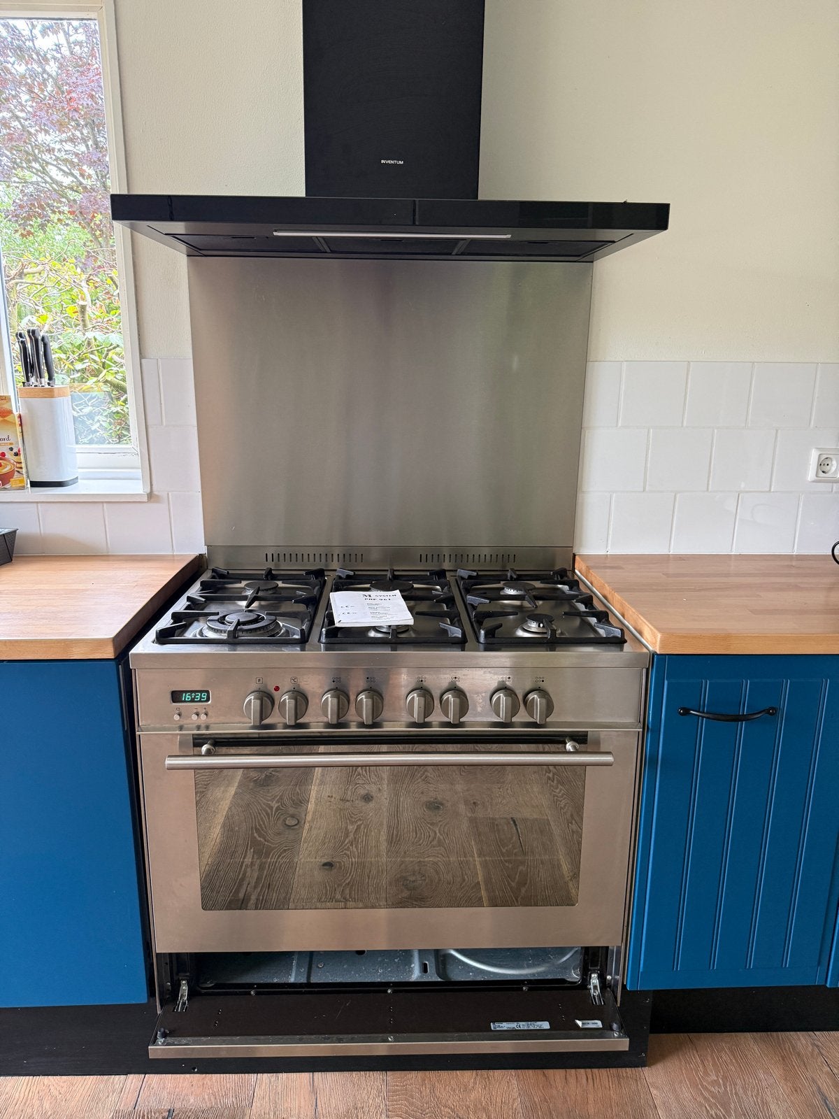 M-System PRF 961 Gasfornuis met Oven - RVS, Ophalen, Gebruikt, Hete lucht, 60 cm of meer