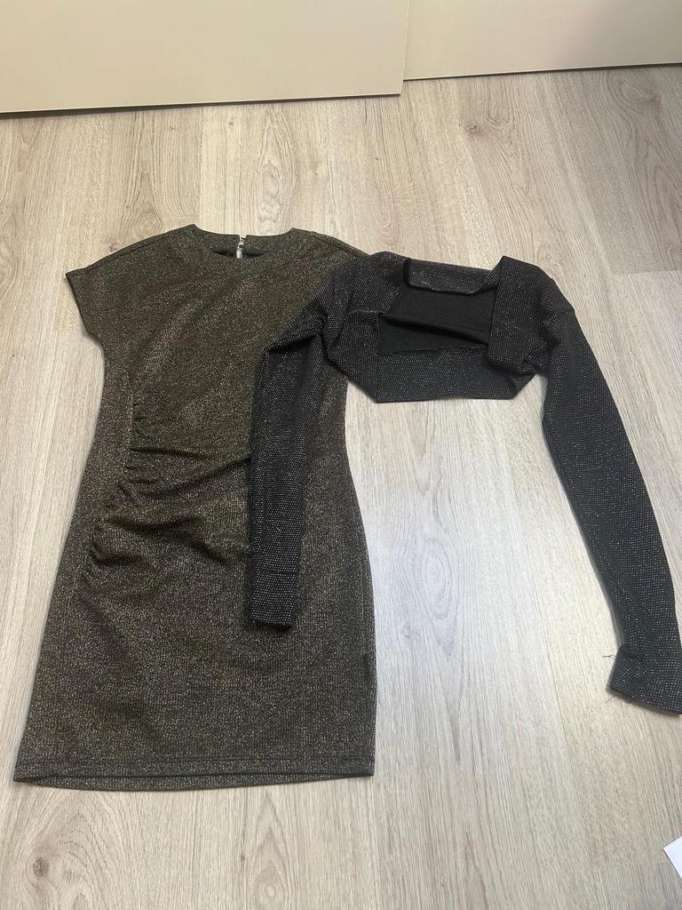 Glitter Jurk en Vest 146, Ophalen of Verzenden, Zo goed als nieuw, Maat 146