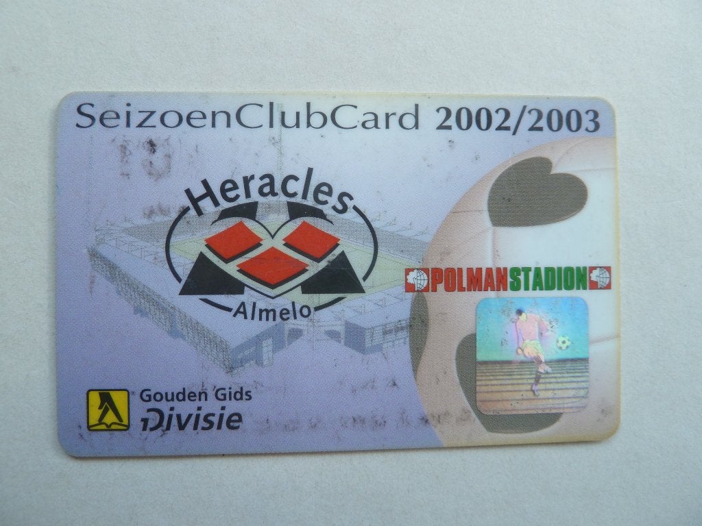 Seizoenclubcard  Heracles  2002/2003.  Oranje achterkant, Ophalen of Verzenden, Zo goed als nieuw, Overige binnenlandse clubs