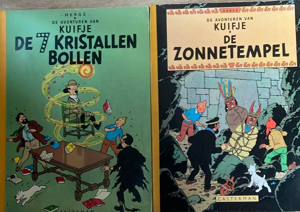 2 vroege drukken Kuifje (1962), Boeken, Meerdere stripboeken, Ophalen of Verzenden, Gelezen