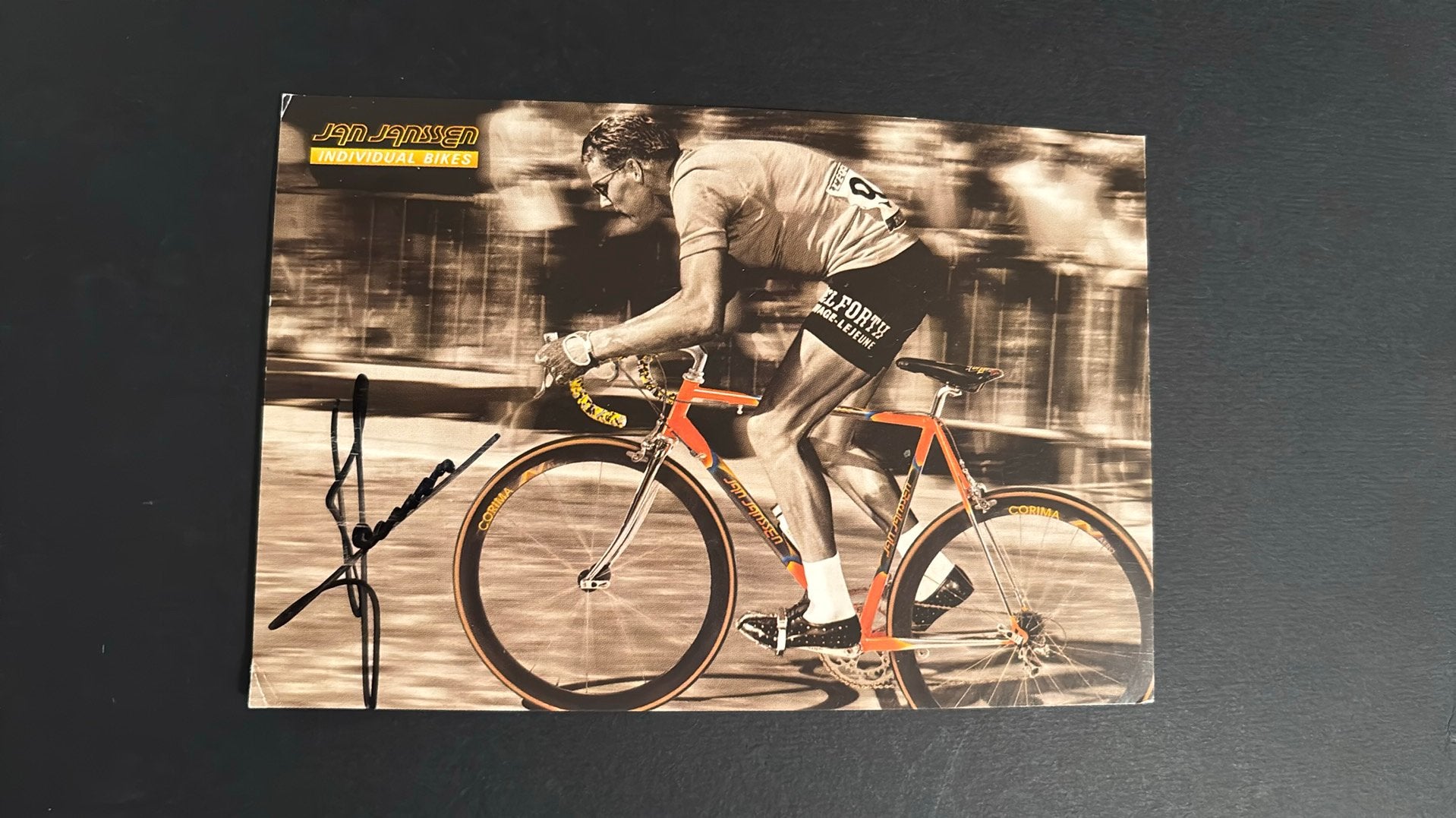 JAN JANSSEN Wielrennen Winnaar TOUR 1968 ECHTE handtekening, Verzamelen, Verzenden, Zo goed als nieuw, Overige sporten, Spelerskaart