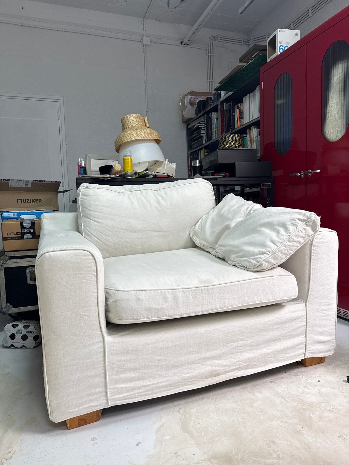 Comfortabele Loveseat - Crème Wit, Gebruikt, 150 tot 200 cm, Tweepersoons, 75 tot 100 cm