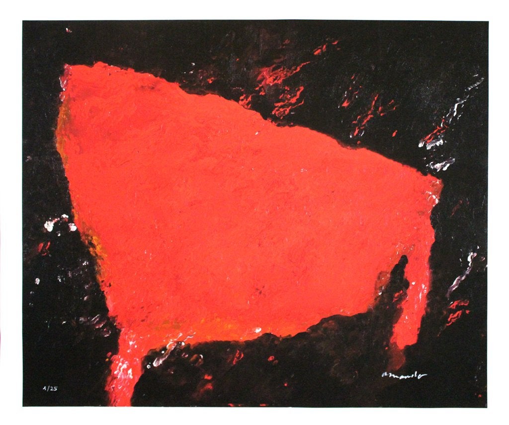 Armando A'dam(1929) Giclee op Doek " De Tafel rood " Ges Gen, Antiek en Kunst, Gelimiteerde oplage, Ophalen of Verzenden, Overige onderwerpen