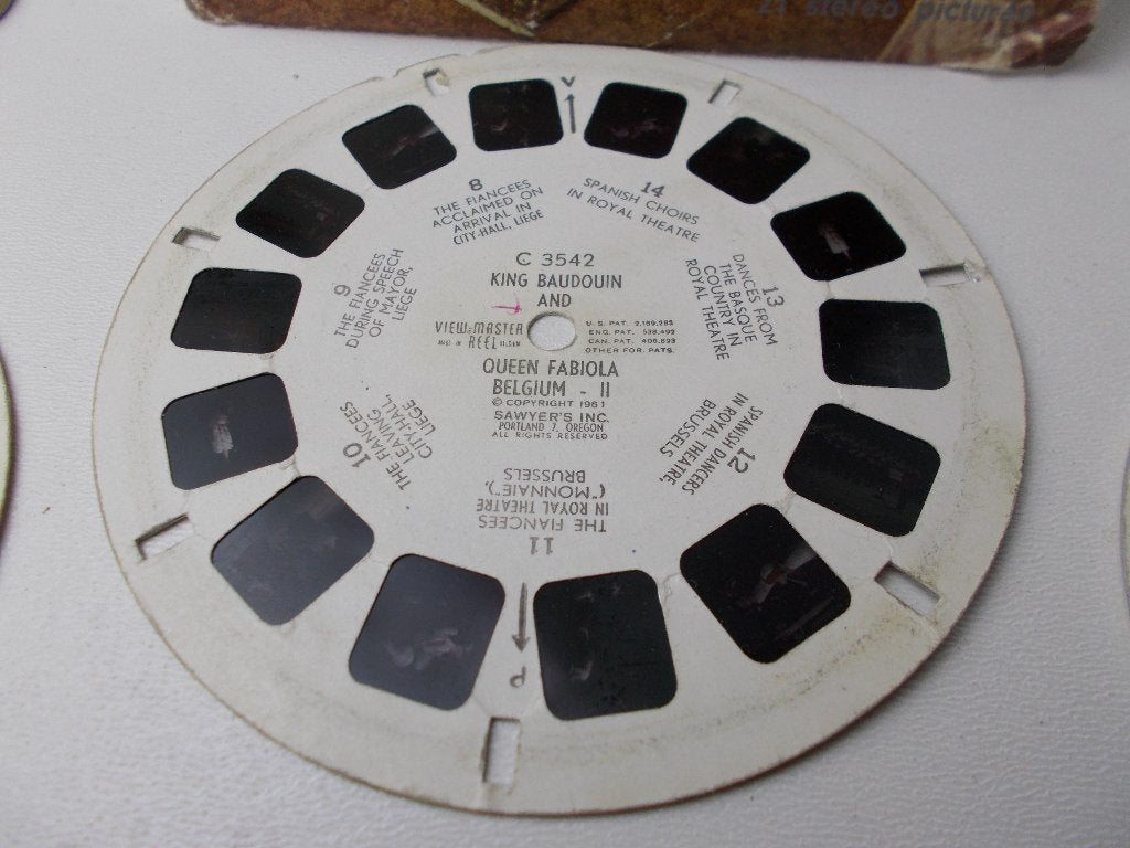 1961 Viewmaster 3 REELS.  BELGIUM THE ROYAL WEDDING., Ophalen of Verzenden