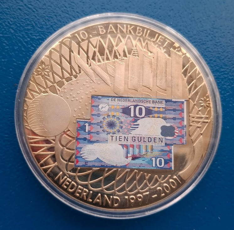Penning biljet 10 gulden 2001 Afscheid van een munteenheid, Verzenden, Overige materialen, Nederland
