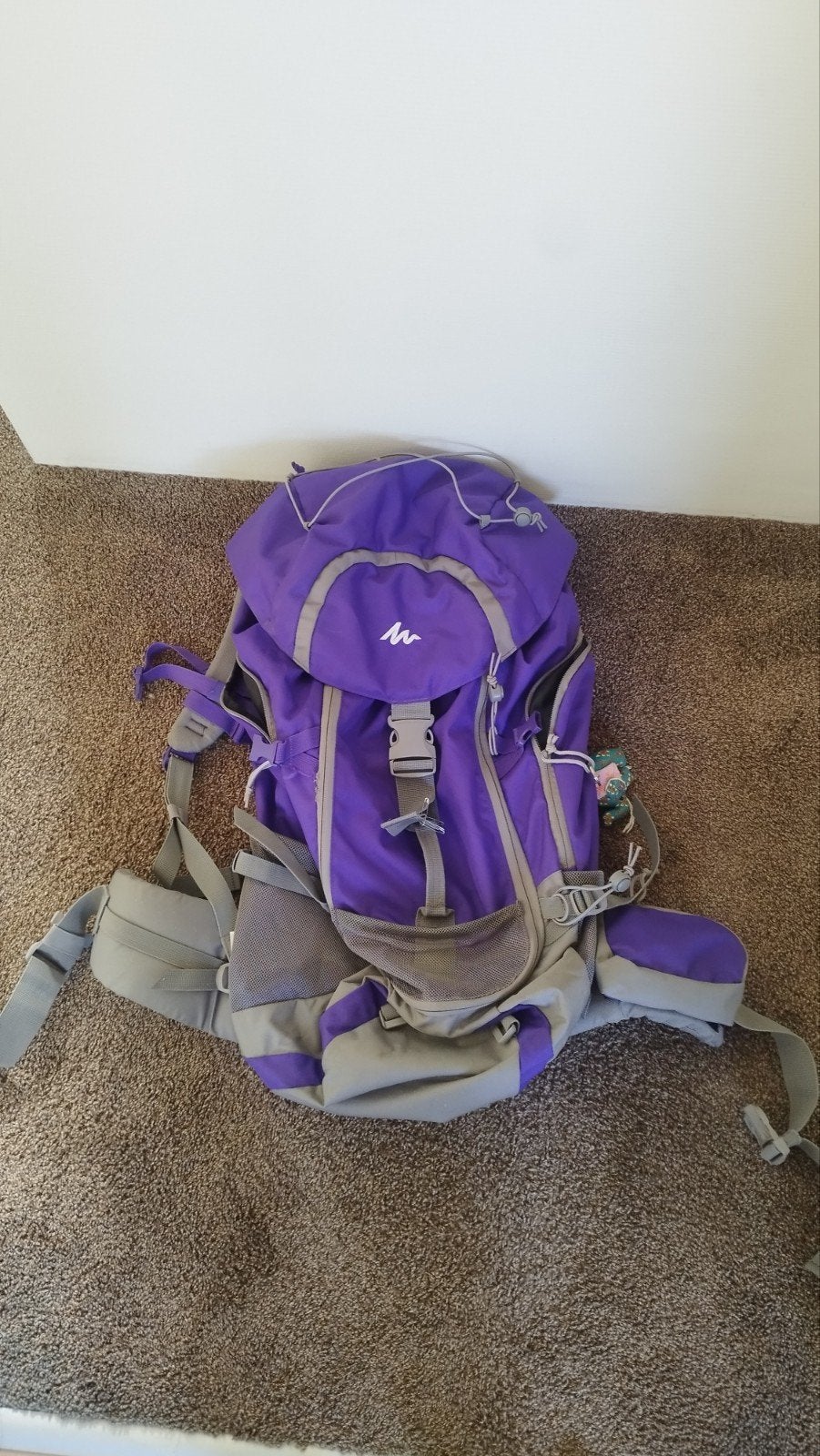 Quechua Forclaz Trekking Rugzak - Paars/Grijs, Gebruikt, 25 tot 40 cm, Ophalen of Verzenden, Trekking