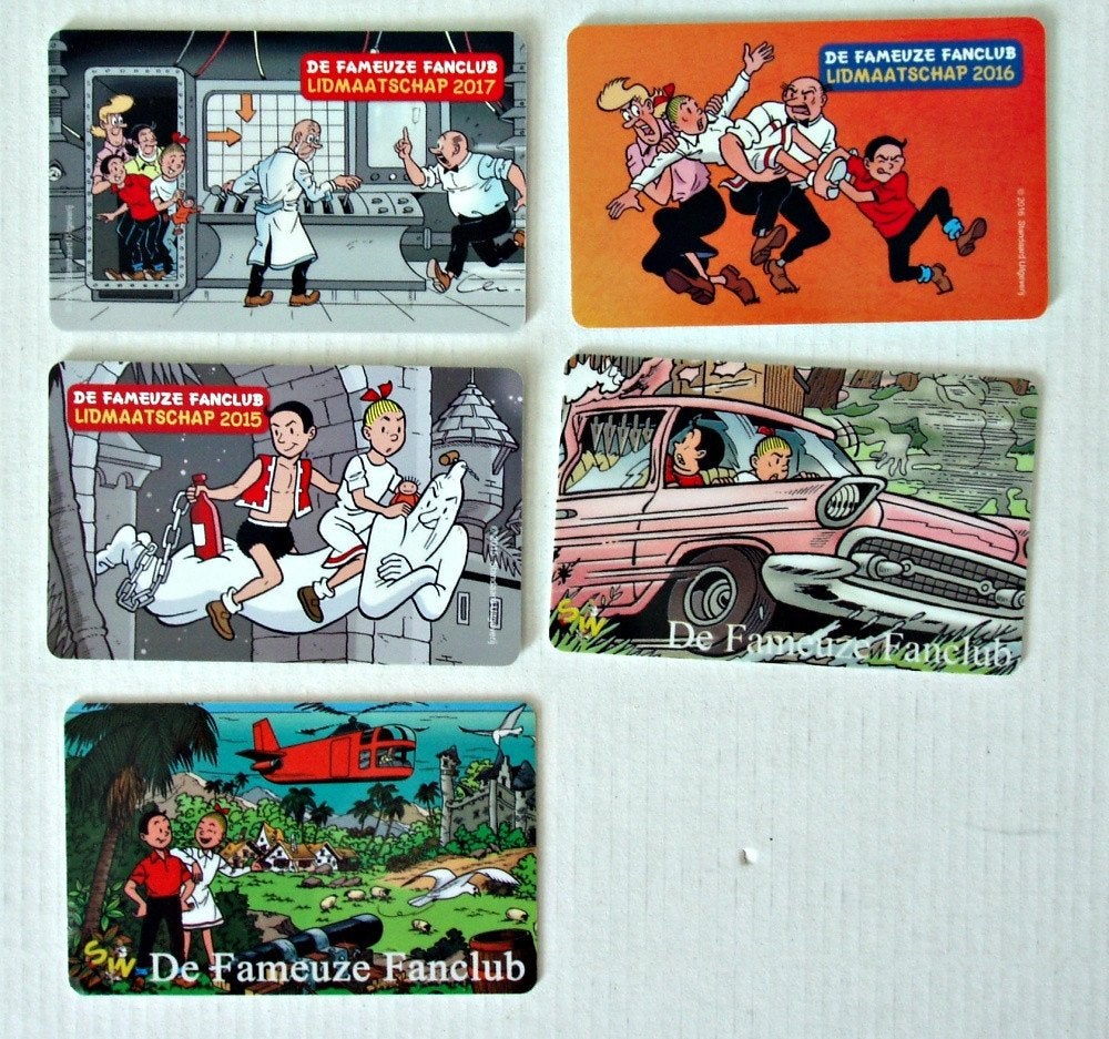 De Fameuze Fanclub - 11X Lidmaatschapkaarten 2007 - 2017, Verzenden, Suske en Wiske, Zo goed als nieuw, Overige typen