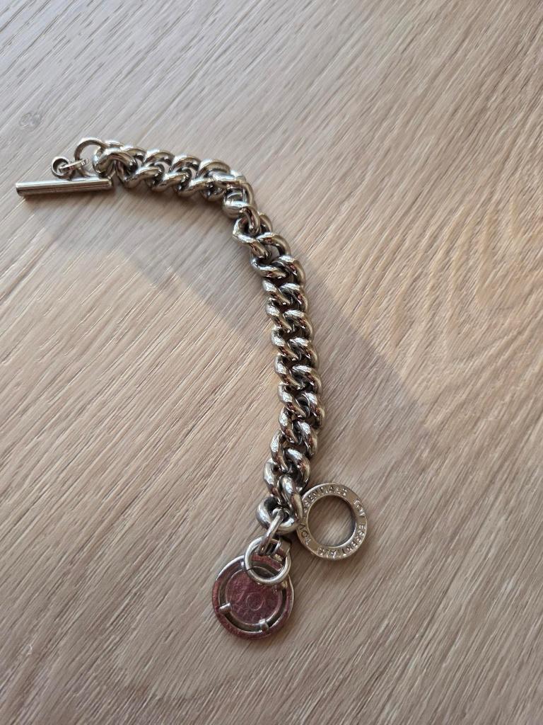 TOV Essentials zilverkleurige stalen armband met bedel, Sieraden, Tassen en Uiterlijk, Armbanden, Staal, Ophalen of Verzenden