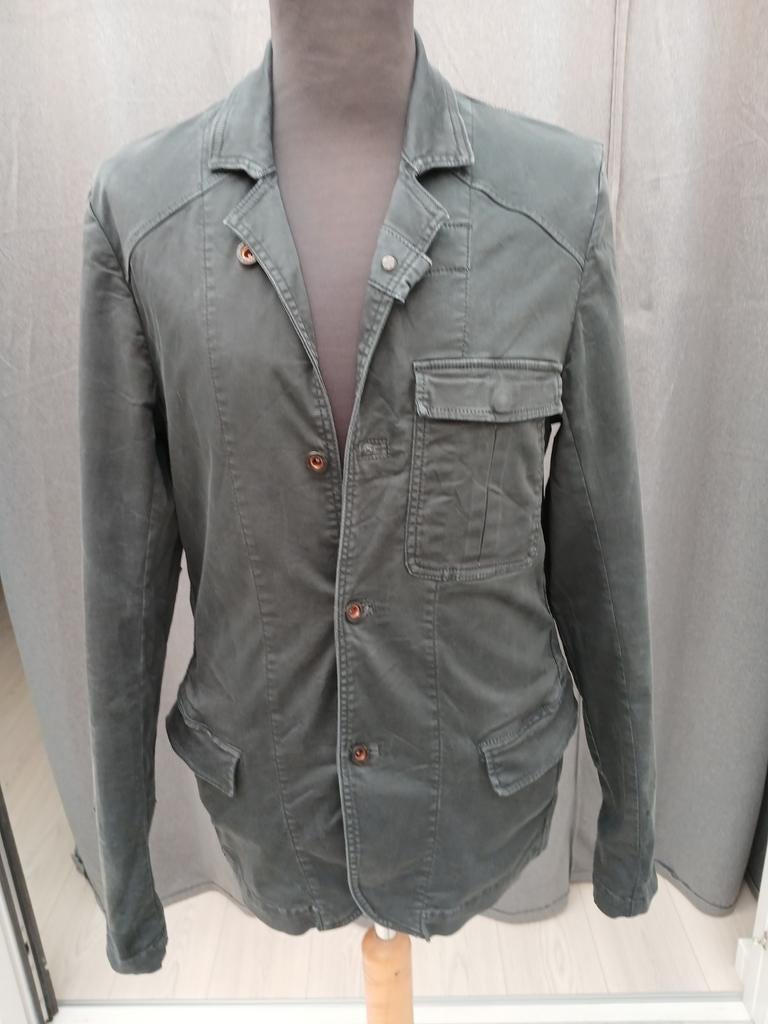 Denham Legergroene Blazer Maat S, Kleding | Heren, Kostuums en Colberts, Groen, Ophalen of Verzenden