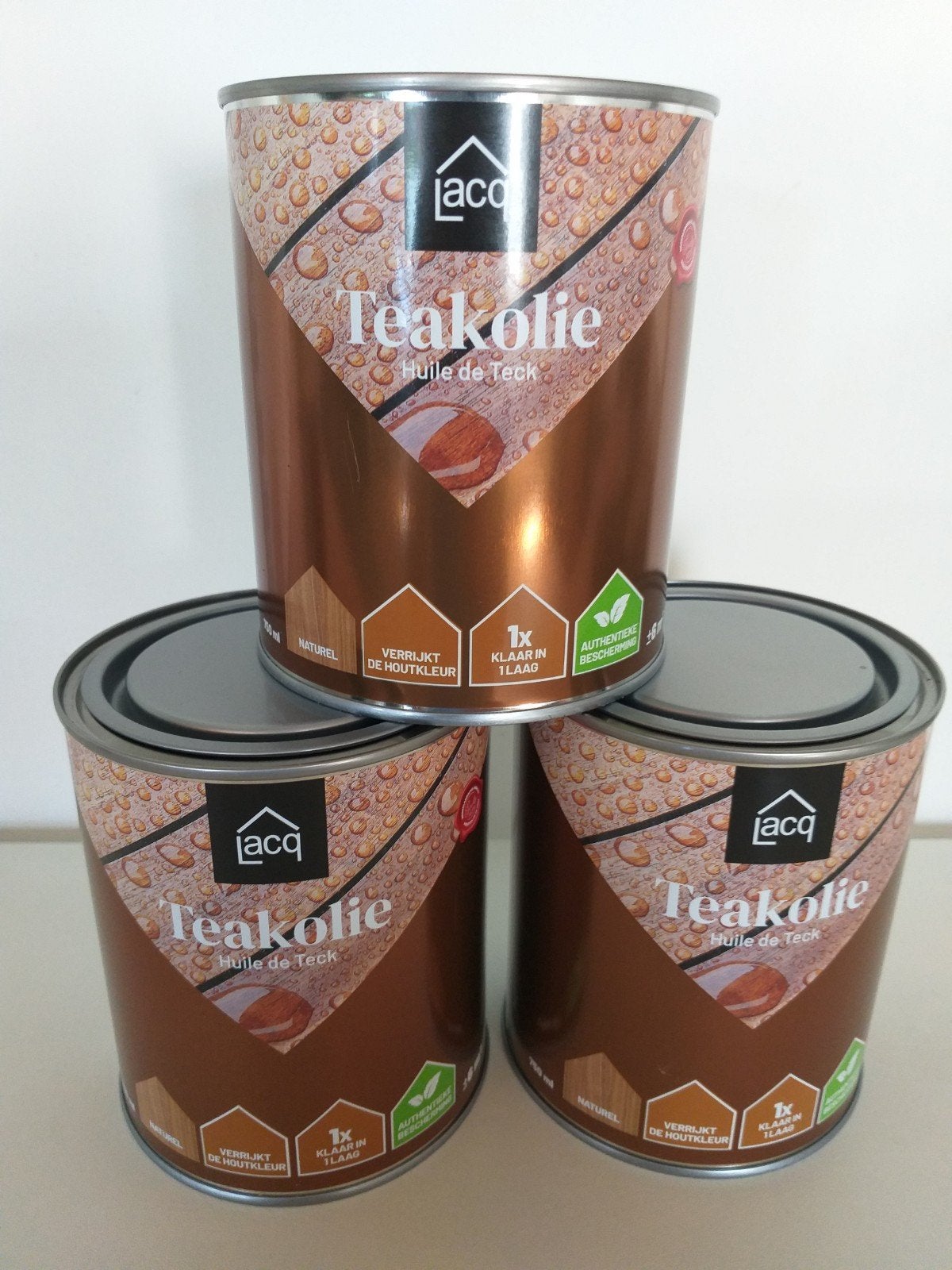 Lacq Teakolie - 3x 750ml - Nieuw per blik 6.66!, Doe-het-zelf en Verbouw, Verf, Beits en Lak, Ophalen of Verzenden, Nieuw, Beits