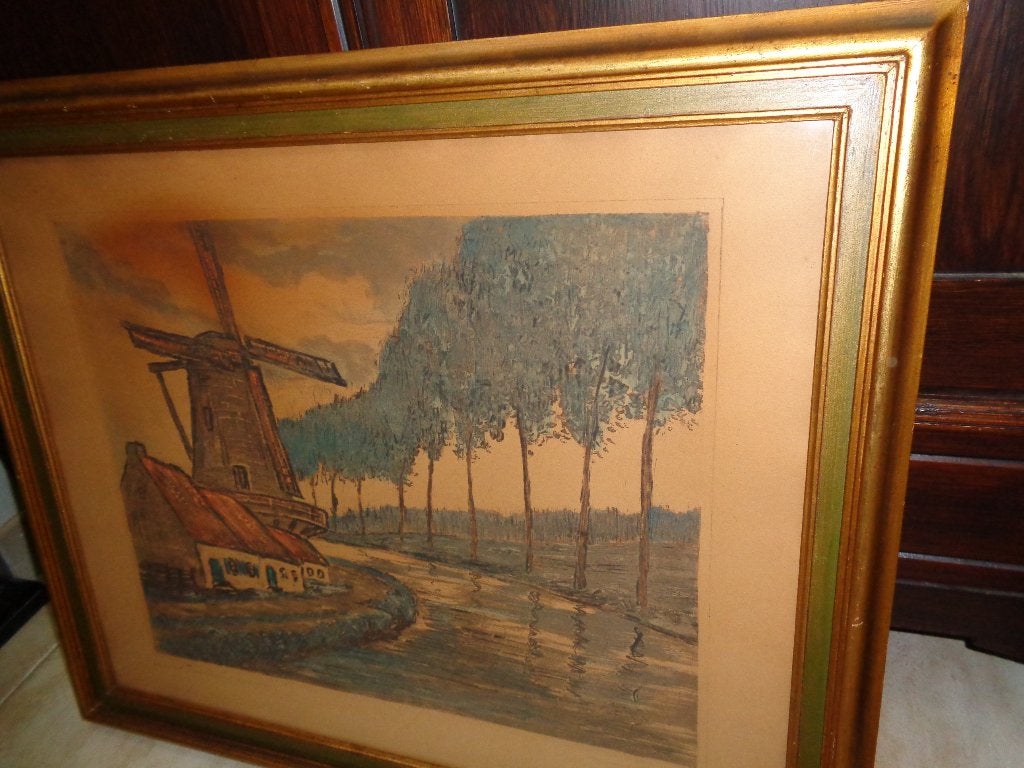 *M. Flament (Brussel 1884) -Mooie schilderij -Zie PIRON, BAS, Antiek en Kunst, Ophalen of Verzenden