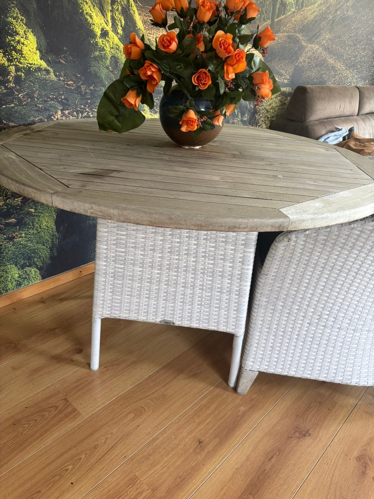 Ronde tuintafel met 4 stoelen, Ophalen, Gebruikt, Rond, Vier personen