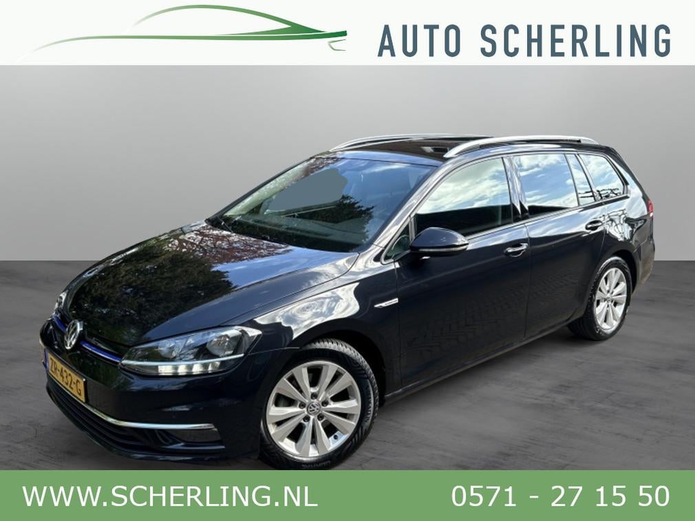 Volkswagen Golf Variant 1.5 TSI 130pk Bns Navi, CarPlay, Tre, 4 cilinders, Leder en Stof, Zwart, Origineel Nederlands