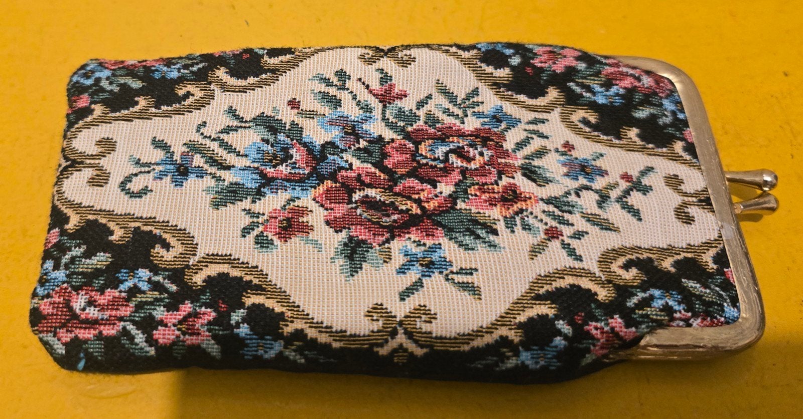 Vintage geborduurde brillenetui, Ophalen of Verzenden