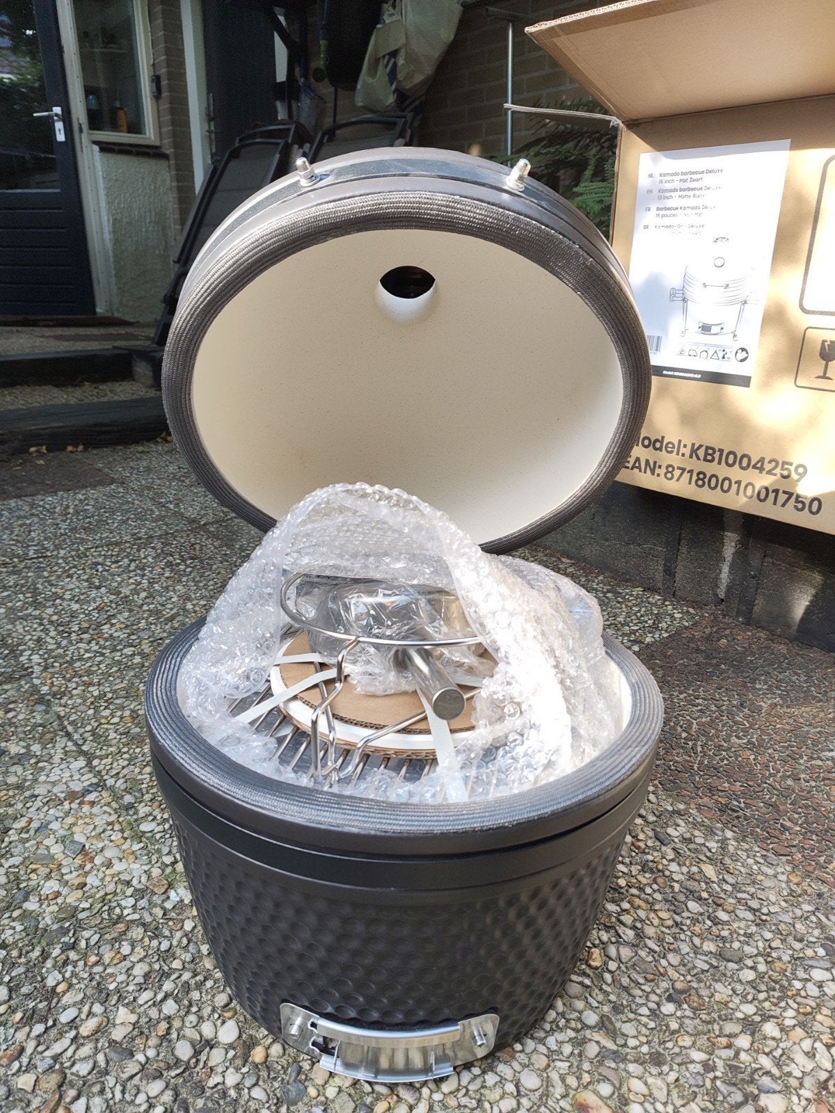 Nieuwe Kamado Barbecue Deluxe 16 inch - Mat Zwart, Ophalen of Verzenden, Nieuw, Kamado