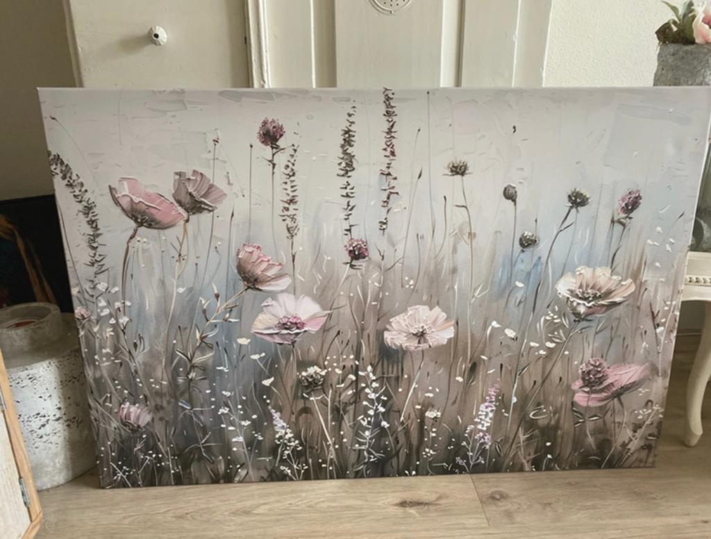 Canvas schilderij XL wilde bloemen, Ophalen