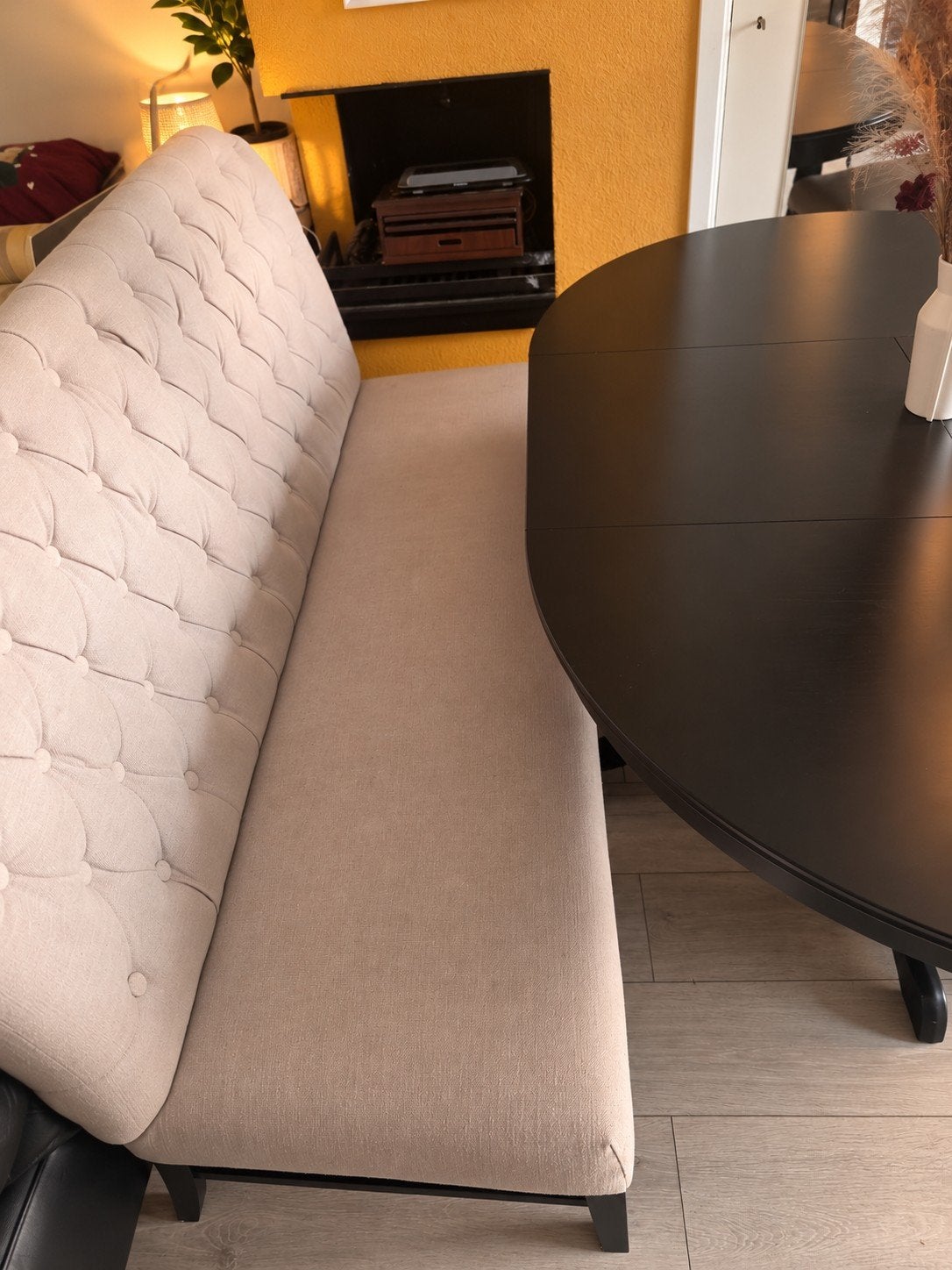 Luxe eethoek | uitschuifbare tafel, eetbank & stoelen, 100 tot 150 cm, Modern, Elegant, Ophalen of Verzenden, Zo goed als nieuw