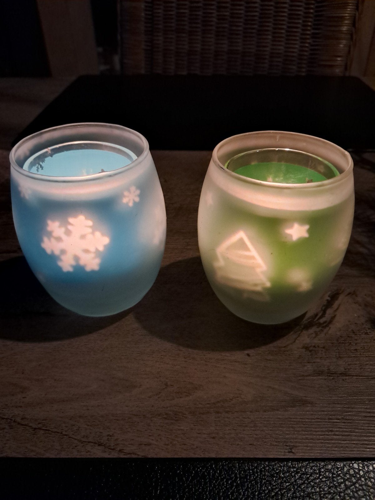 2 glazen potjes voor waxinelichtje, Diversen, Ophalen