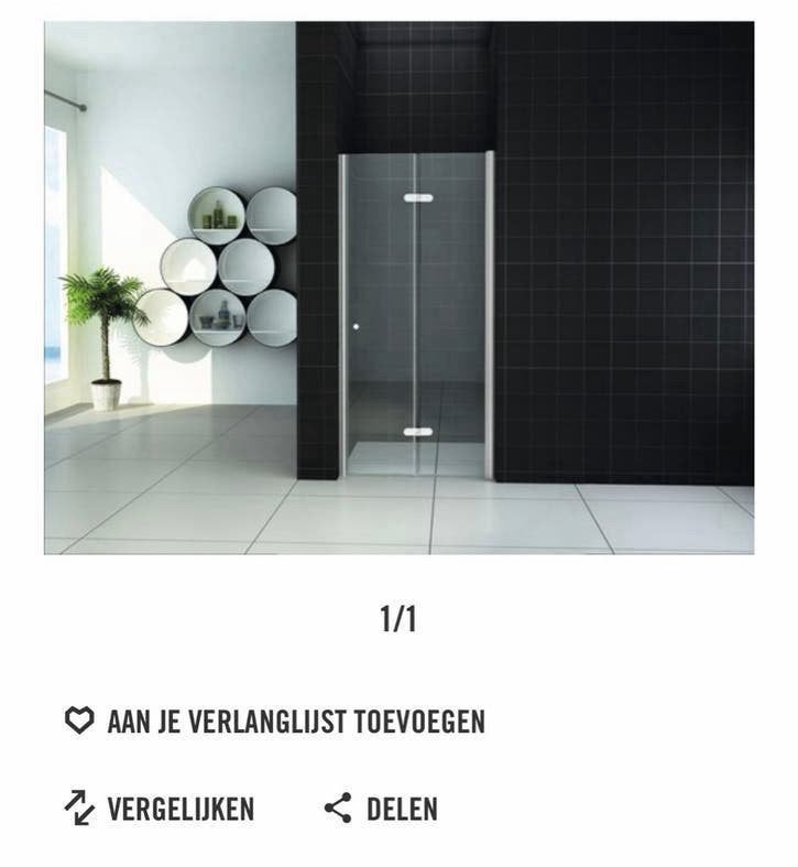 Nieuwe Douche vouwdeur Clear Nano 100 cm chroom, Ophalen, Nieuw, Chroom, Douche