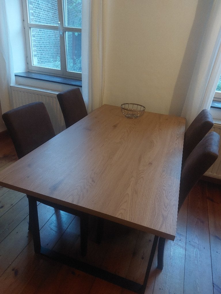 Eettafel met vier stoelen, Ophalen, Gebruikt, 50 tot 100 cm, 150 tot 200 cm