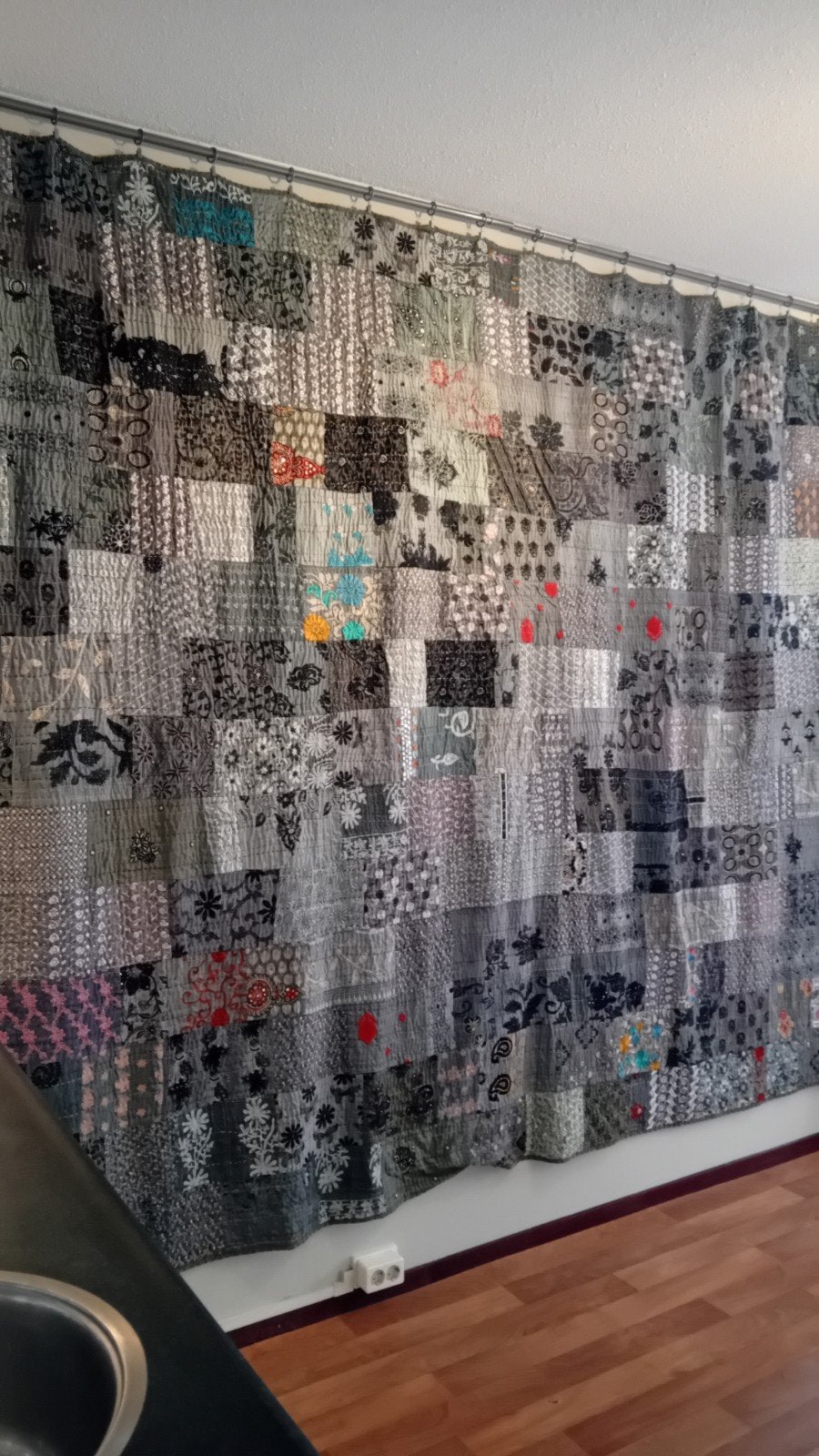 Wandkleed of bedsprei katha guilt sari 270x240, Ophalen of Verzenden
