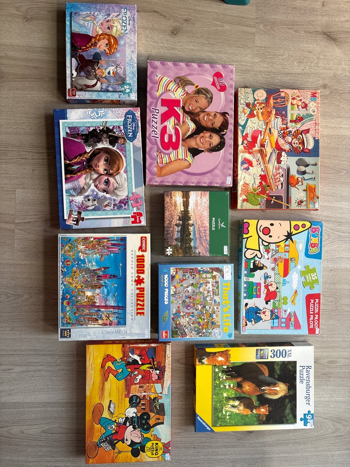 Diverse Puzzels: Disney, K3, Bumba, Paarden & Meer!, Ophalen, Meer dan 50 stukjes, Gebruikt, 2 tot 4 jaar