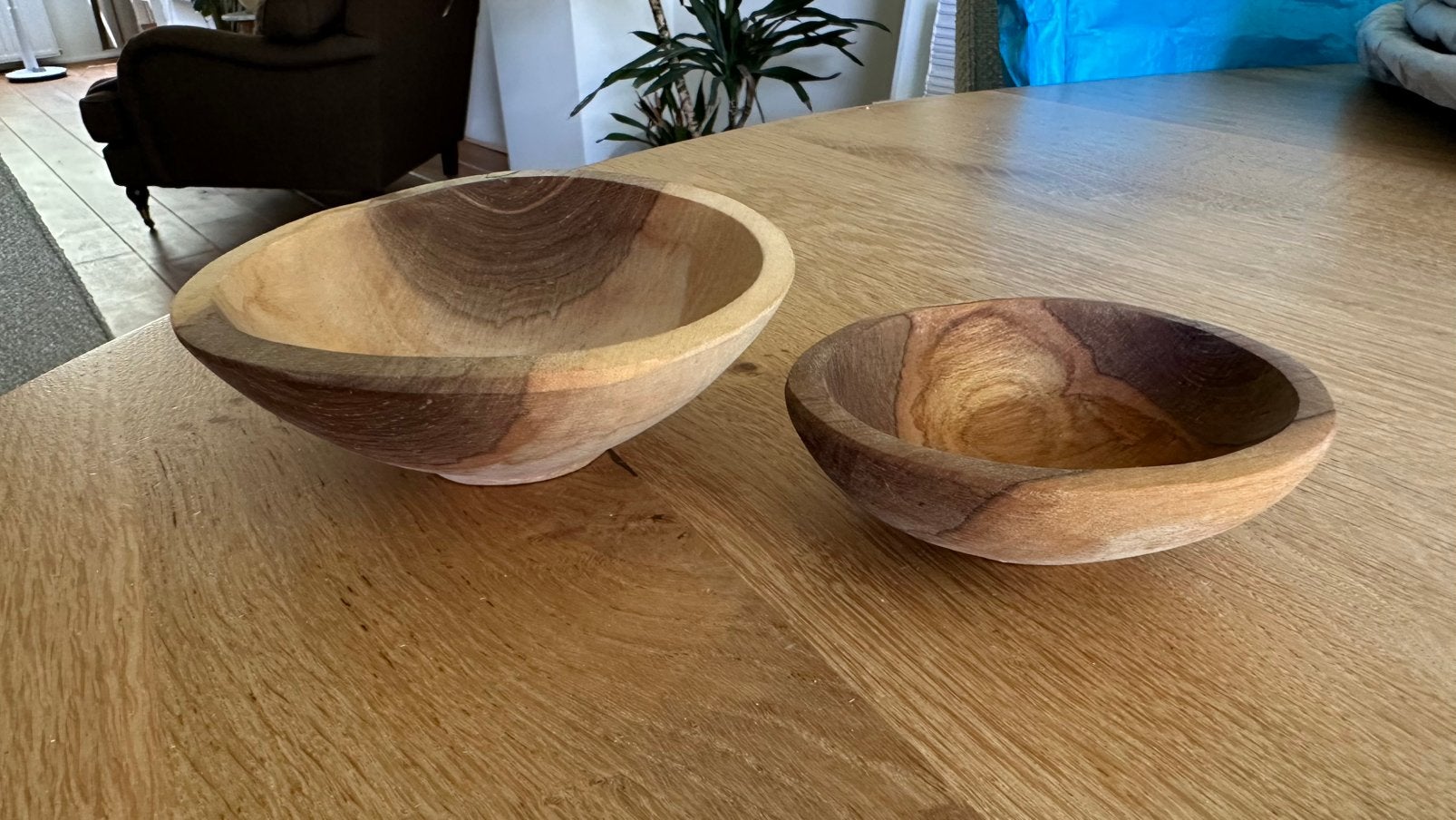 Set houten kommetjes, Ophalen of Verzenden, Zo goed als nieuw, Rond, Hout