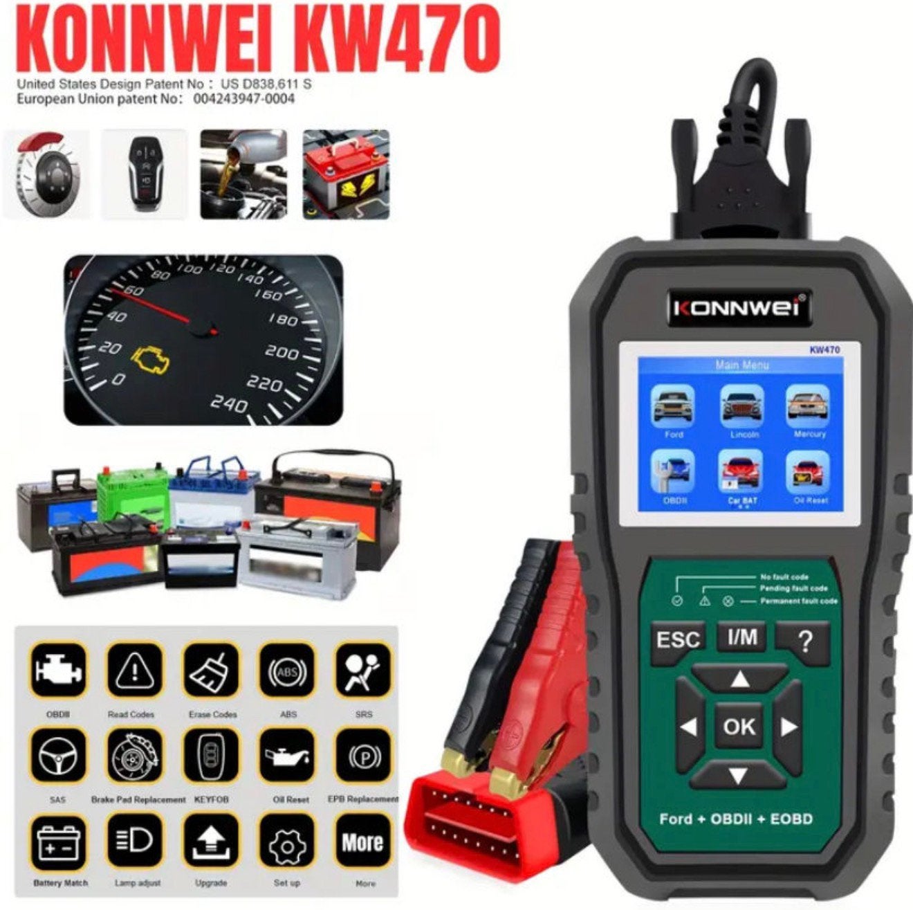 Professional Scanner for Ford KONNWEI KW470 OBD2, Ophalen of Verzenden, Nieuw