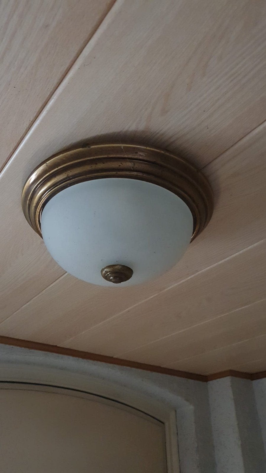 Leuk setje vintage bol plafond lampen, Ophalen, Gebruikt