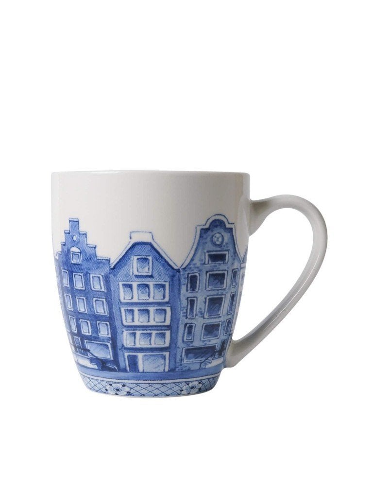 Heinen Delfts Blauw koffiemok Grachtenpanden 200 ml nieuw, Overige merken, Keramiek, Delftsblauw, Heinen Delfts Blauw