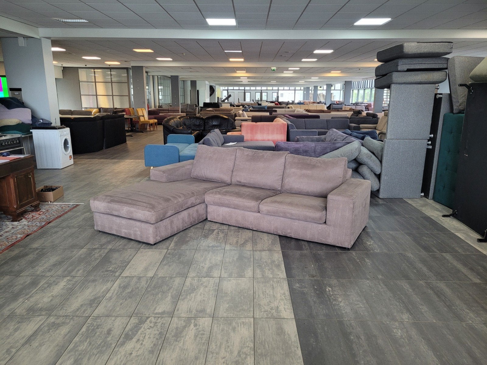✅️️️️️️️ GEREINIGD grijsbruine hoekbank 280x200 | BEZORGEN, 250 tot 300 cm, Info@onbekend.nl, Hoekbank, Ophalen of Verzenden