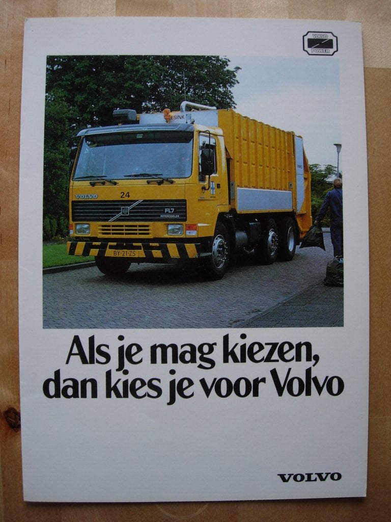 Volvo FL6 / FL7 Brochure 1988 - Gemeentewerken - NL, Volvo, Zo goed als nieuw, Volvo, Ophalen of Verzenden