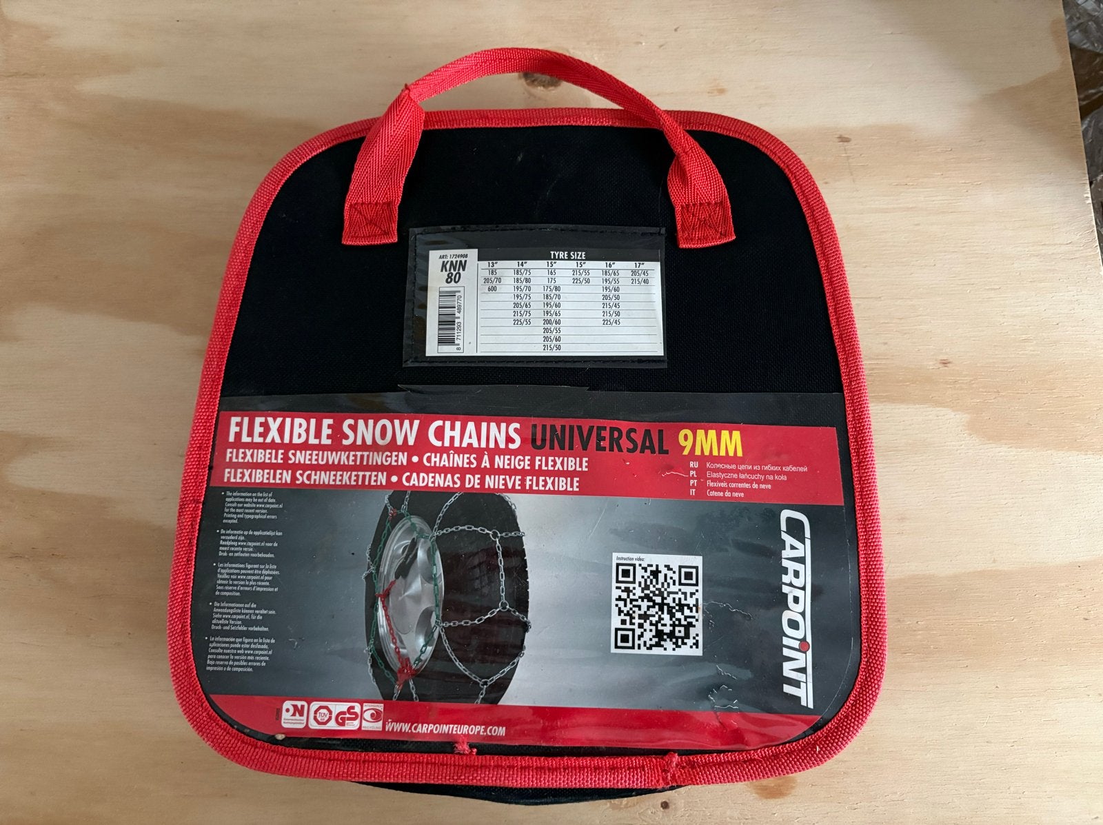 Carpoint Flexibele Sneeuwkettingen 9MM - Maat 80, Auto diversen, Sneeuwkettingen, Ophalen, Nieuw