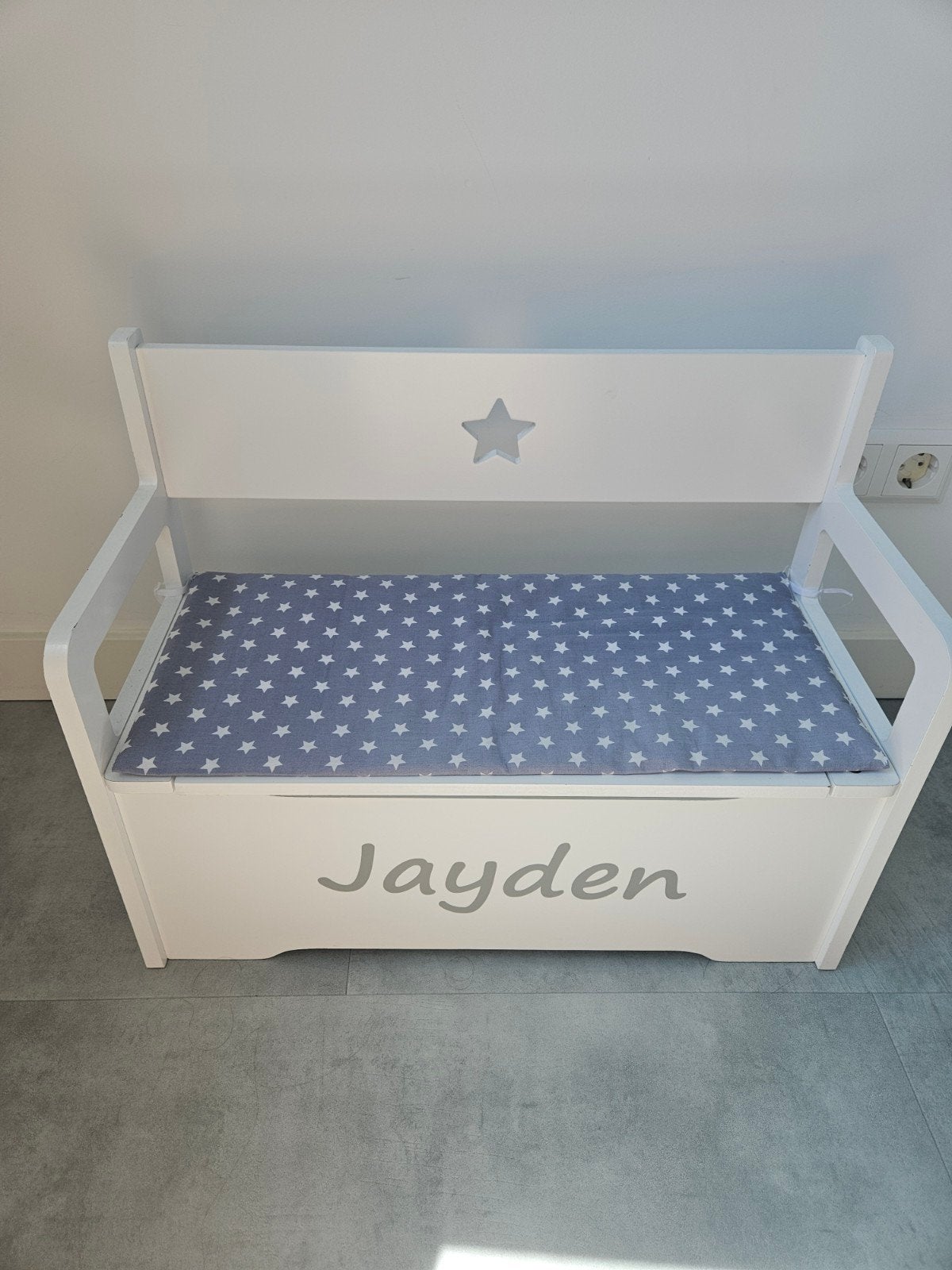 Kinderbank met opbergruimte, Kinderen en Baby's, Kinderkamer | Inrichting en Decoratie, Wit, Ophalen, Zo goed als nieuw