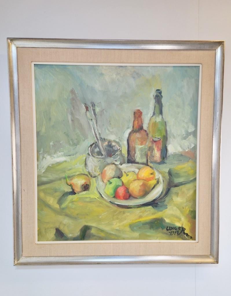 Vintage Birger-Ericson kleurrijk schilderij stilleven ‘70
