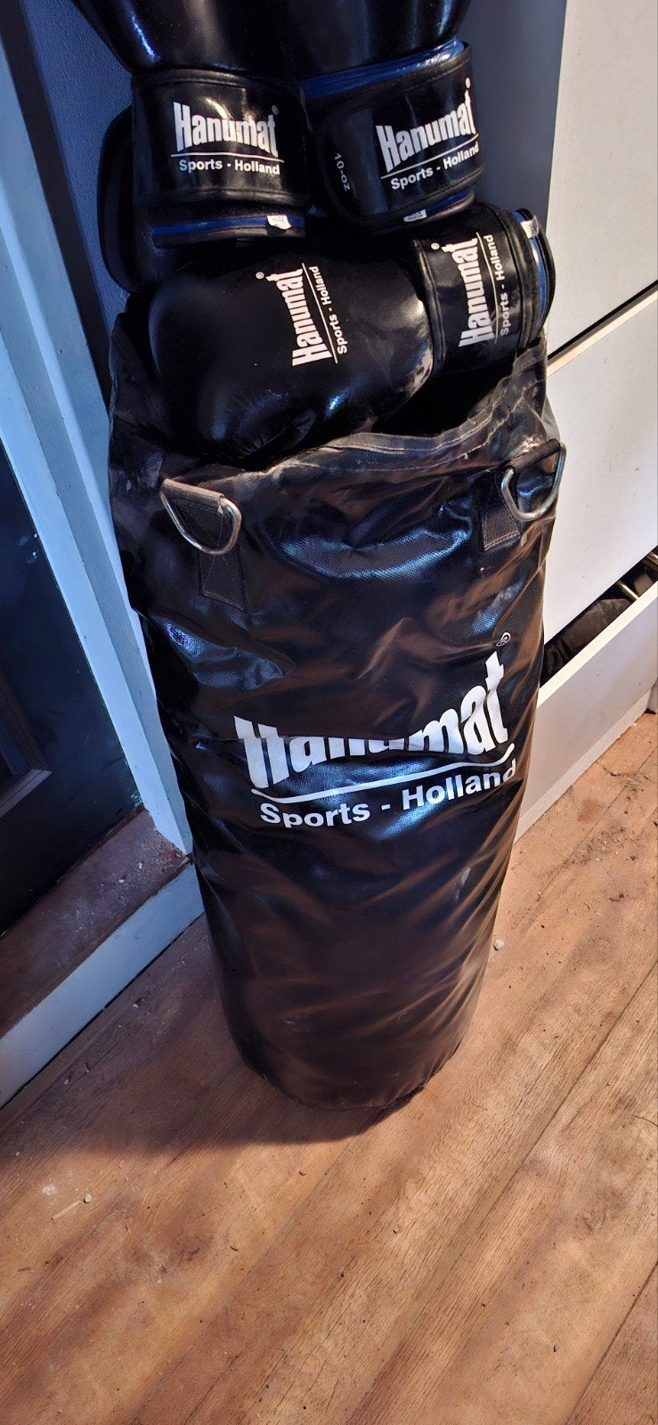 bokszak met 2 paar handschoenen, Sport en Fitness, Ophalen, Zo goed als nieuw, Bokszak
