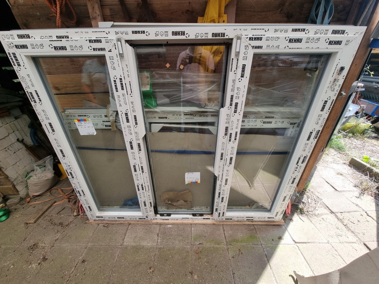 Nieuw! 2x Rehau Gevelkozijnen met Dubbelglas, Ophalen, Gevelraam of Ruit, 120 tot 160 cm, Nieuw