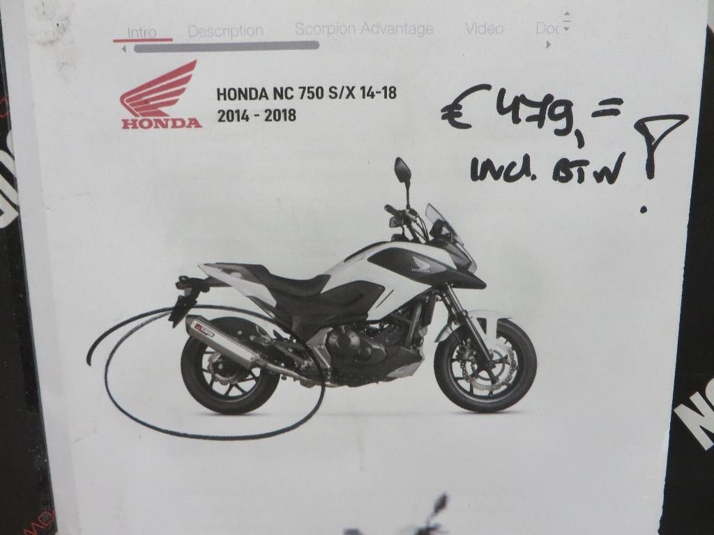 Scorpion uitlaat Honda NC 700/750 S/X, Ophalen of Verzenden, Nieuw