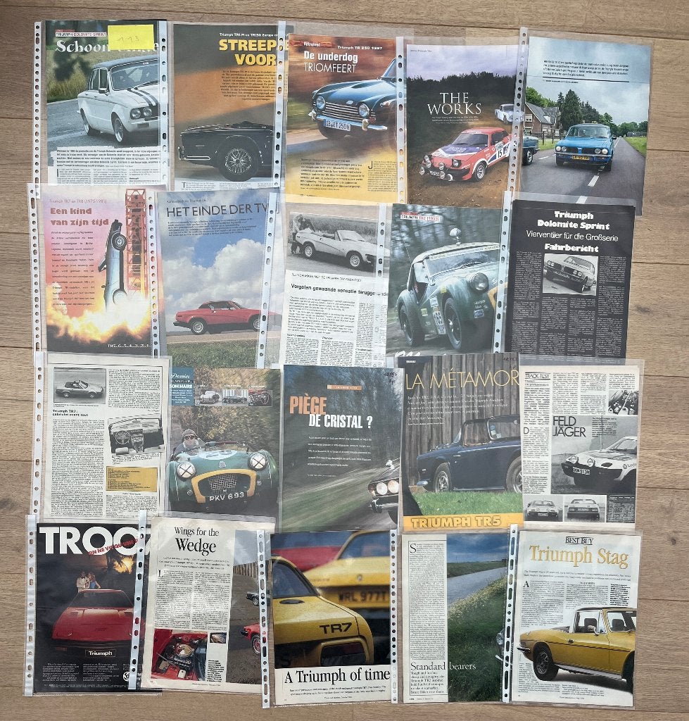 TRIUMPH STAG - TRIUMPH TR2 - TRIUMPH TR7 - ARTIKELS, Verzenden, Auto's