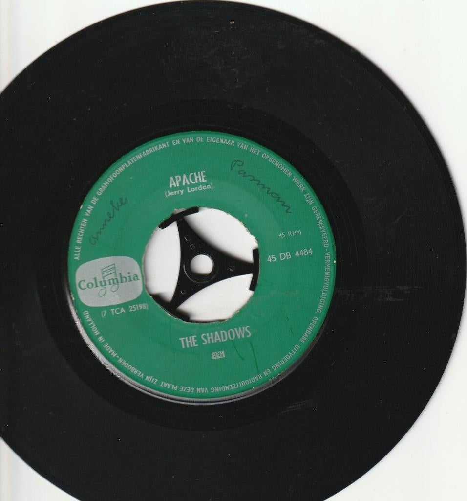 Shadows-Apache & Quatermasster's Stores 1960/ groen label, Cd's en Dvd's, Vinyl Singles, Ophalen, Gebruikt, Pop