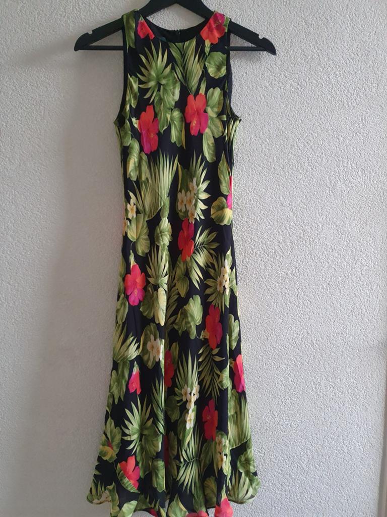 Ralph Lauren zijden Jurk met Tropische Print - Maat 34 (XS), Zwart, Ophalen of Verzenden, Zo goed als nieuw, Ralph Lauren