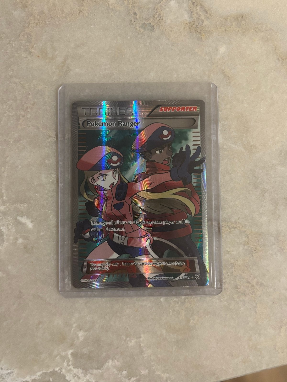 Pokémon Ranger Full Art Trainer Kaart, Hobby en Vrije tijd, Verzamelkaartspellen | Pokémon, Ophalen, Zo goed als nieuw, Losse kaart