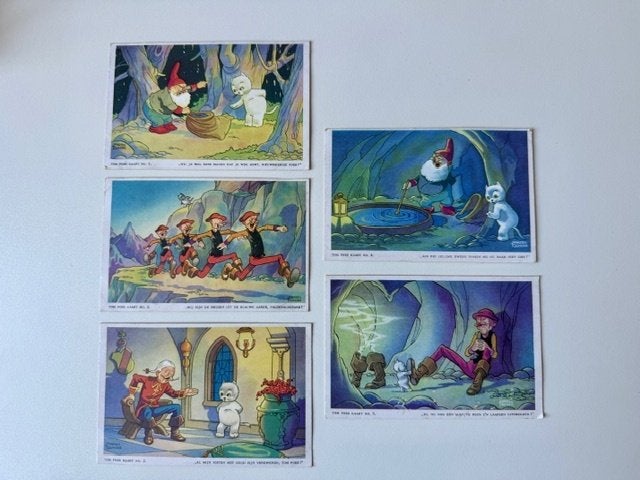 Serie van 5 Tom Poes kleuren kaarten uit 1941, Ophalen of Verzenden, 1940 tot 1960, Gelopen, Kinderen