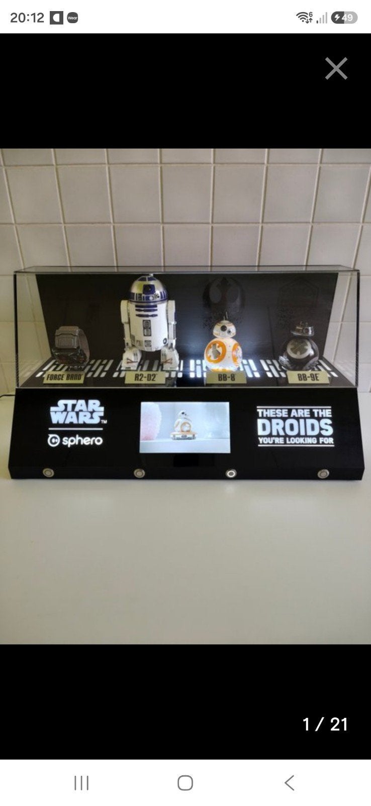 zoek Star Wars Sphero Droids Display - R2-D2, BB-8, BB-9E, Ophalen of Verzenden, Zo goed als nieuw