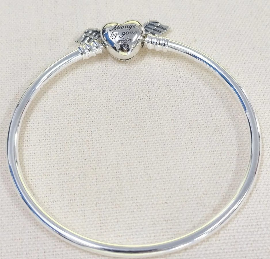 Pandora Moments Winged Heart Bangle - Nieuw, Ophalen, Nieuw, Zilver, Zilver