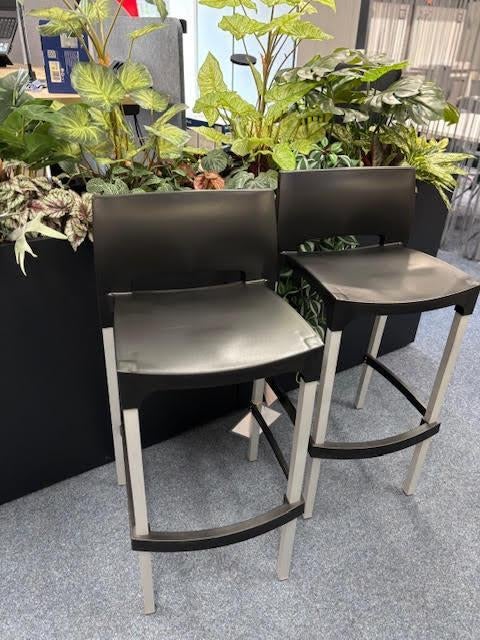 Sitland Gio 2 hoge stoelen, Ophalen, Kunststof, Twee, Zwart