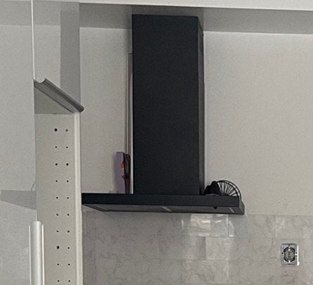 Wand afzuigkap zwart, Ophalen, Zo goed als nieuw, Wandschouwkap, Motor